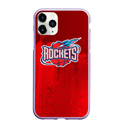 Чехол iPhone 11 Pro матовый Rockets NBA, цвет: 3D-светло-сиреневый