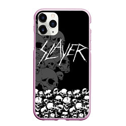 Чехол iPhone 11 Pro матовый Slayer: Dark Skulls, цвет: 3D-розовый