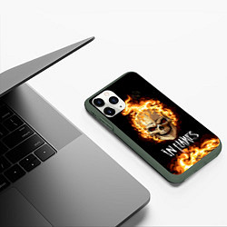 Чехол iPhone 11 Pro матовый In Flames, цвет: 3D-темно-зеленый — фото 2
