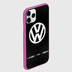 Чехол iPhone 11 Pro матовый Volkswagen: Black Abstract, цвет: 3D-фиолетовый — фото 2