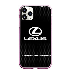 Чехол iPhone 11 Pro матовый Lexus: Black Abstract, цвет: 3D-розовый