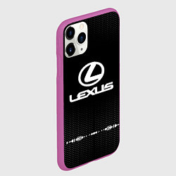 Чехол iPhone 11 Pro матовый Lexus: Black Abstract, цвет: 3D-фиолетовый — фото 2