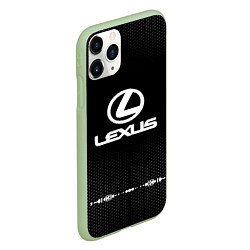 Чехол iPhone 11 Pro матовый Lexus: Black Abstract, цвет: 3D-салатовый — фото 2