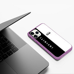 Чехол iPhone 11 Pro матовый Infiniti: Black & White, цвет: 3D-фиолетовый — фото 2