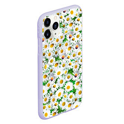 Чехол iPhone 11 Pro матовый Полевые ромашки, цвет: 3D-светло-сиреневый — фото 2