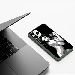 Чехол iPhone 11 Pro матовый Sexy Girl: Black & White, цвет: 3D-темно-зеленый — фото 2