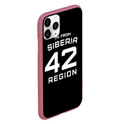 Чехол iPhone 11 Pro матовый Im from Siberia: 42 Region, цвет: 3D-малиновый — фото 2