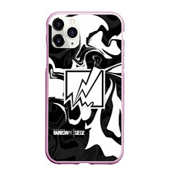 Чехол iPhone 11 Pro матовый Rainbow Six: Black & White, цвет: 3D-розовый