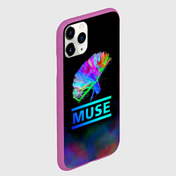 Чехол iPhone 11 Pro матовый Muse: Neon Flower, цвет: 3D-фиолетовый — фото 2