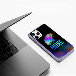 Чехол iPhone 11 Pro матовый Muse: Neon Flower, цвет: 3D-светло-сиреневый — фото 2