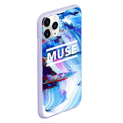 Чехол iPhone 11 Pro матовый MUSE: Blue Colours, цвет: 3D-светло-сиреневый — фото 2