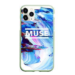 Чехол iPhone 11 Pro матовый MUSE: Blue Colours, цвет: 3D-салатовый