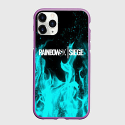 Чехол iPhone 11 Pro матовый R6S: Turquoise Flame, цвет: 3D-фиолетовый