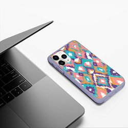 Чехол iPhone 11 Pro матовый Африканский стиль, цвет: 3D-светло-сиреневый — фото 2