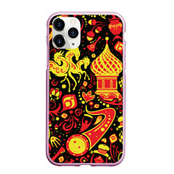 Чехол iPhone 11 Pro матовый Русский мотив, цвет: 3D-розовый