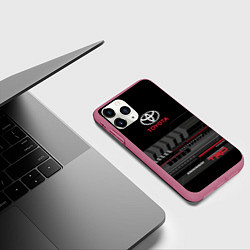 Чехол iPhone 11 Pro матовый Toyota TRD, цвет: 3D-малиновый — фото 2