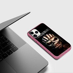 Чехол iPhone 11 Pro матовый Iron Maden: The Book of Souls, цвет: 3D-малиновый — фото 2