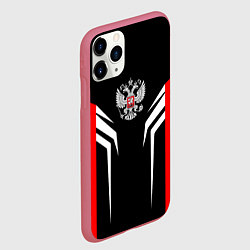 Чехол iPhone 11 Pro матовый Russia: Sport Line, цвет: 3D-малиновый — фото 2