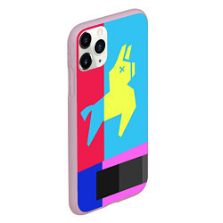 Чехол iPhone 11 Pro матовый Цветная Лама, цвет: 3D-розовый — фото 2