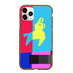 Чехол iPhone 11 Pro матовый Цветная Лама