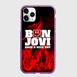 Чехол iPhone 11 Pro матовый Bon Jovi: Have a nice day, цвет: 3D-фиолетовый