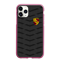 Чехол iPhone 11 Pro матовый Porsche: Grey Sport, цвет: 3D-малиновый