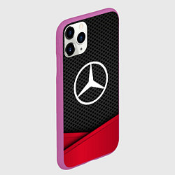 Чехол iPhone 11 Pro матовый Mercedes Benz: Grey Carbon, цвет: 3D-фиолетовый — фото 2