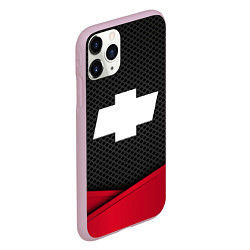 Чехол iPhone 11 Pro матовый Chevrolet: Grey Carbon, цвет: 3D-розовый — фото 2