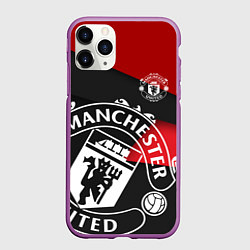 Чехол iPhone 11 Pro матовый FC Man United: Exclusive, цвет: 3D-фиолетовый