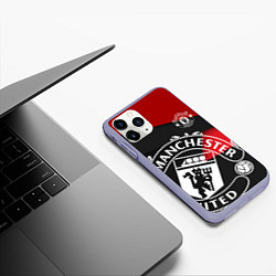 Чехол iPhone 11 Pro матовый FC Man United: Exclusive, цвет: 3D-светло-сиреневый — фото 2