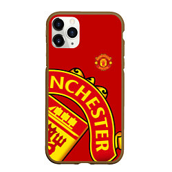 Чехол iPhone 11 Pro матовый FC Man United: Red Exclusive, цвет: 3D-коричневый