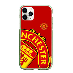 Чехол iPhone 11 Pro матовый FC Man United: Red Exclusive, цвет: 3D-салатовый