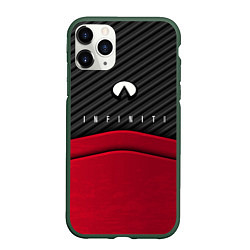 Чехол iPhone 11 Pro матовый Infiniti: Red Carbon, цвет: 3D-темно-зеленый