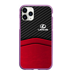 Чехол iPhone 11 Pro матовый Lexus: Red Carbon, цвет: 3D-фиолетовый