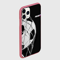Чехол iPhone 11 Pro матовый Болельщик России, цвет: 3D-малиновый — фото 2
