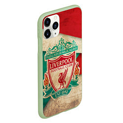 Чехол iPhone 11 Pro матовый FC Liverpool: Old Style, цвет: 3D-салатовый — фото 2