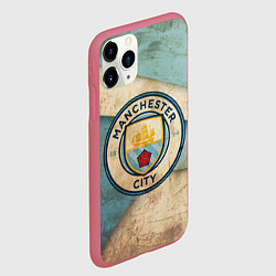 Чехол iPhone 11 Pro матовый FC Man City: Old Style, цвет: 3D-малиновый — фото 2