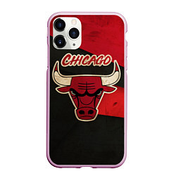 Чехол iPhone 11 Pro матовый Chicago Bulls: Old Style, цвет: 3D-розовый