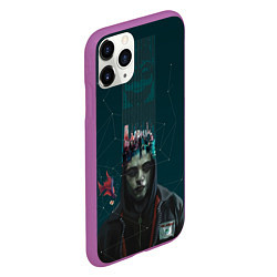 Чехол iPhone 11 Pro матовый Mr. Robot, цвет: 3D-фиолетовый — фото 2