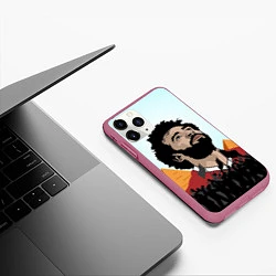 Чехол iPhone 11 Pro матовый Salah: Egypt King, цвет: 3D-малиновый — фото 2