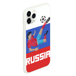 Чехол iPhone 11 Pro матовый Russia Footballer, цвет: 3D-белый — фото 2