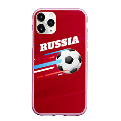 Чехол iPhone 11 Pro матовый Russia Football, цвет: 3D-розовый