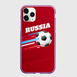 Чехол iPhone 11 Pro матовый Russia Football, цвет: 3D-фиолетовый