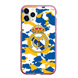 Чехол iPhone 11 Pro матовый Real Madrid: Camo, цвет: 3D-малиновый