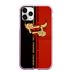 Чехол iPhone 11 Pro матовый NBA. Chicago Bulls, цвет: 3D-розовый