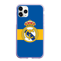 Чехол iPhone 11 Pro матовый Реал Мадрид, цвет: 3D-светло-сиреневый
