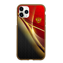 Чехол iPhone 11 Pro матовый RUSSIA SPORT: Gold Collection, цвет: 3D-коричневый