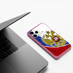 Чехол iPhone 11 Pro матовый Российская душа, цвет: 3D-малиновый — фото 2