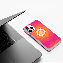 Чехол iPhone 11 Pro матовый Солнечная мандала, цвет: 3D-розовый — фото 2