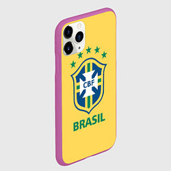 Чехол iPhone 11 Pro матовый Brazil Team, цвет: 3D-фиолетовый — фото 2